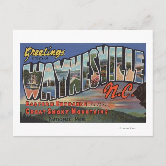 Waynesville, North Carolina - Large Letter Scene Briefkaart (Voorkant)