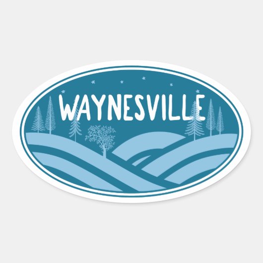 Waynesville North Carolina Outdoors Ovale Sticker (Voorkant)