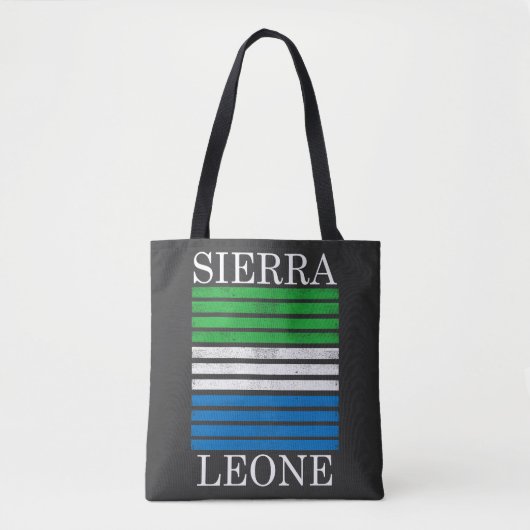 WAYout Arts Freetown Sierra Leone Stripes Flag Tote Bag (Voorkant)