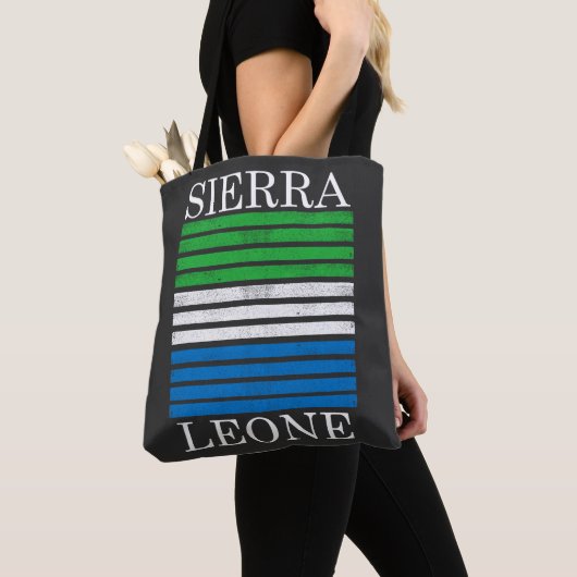 WAYout Arts Freetown Sierra Leone Stripes Flag Tote Bag (Dichtbij)