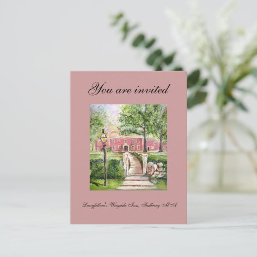 Wayside Inn - Uitnodiging van Longmeens Briefkaart (Staand voorkant)