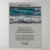 'Wayward Thoughts' Ocean Poster met gedicht (Voorkant)
