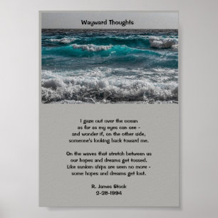 'Wayward Thoughts' Ocean Poster met gedicht