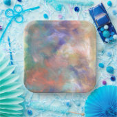Wazig Abstract verfpatroon Papieren Bordje (Feest)