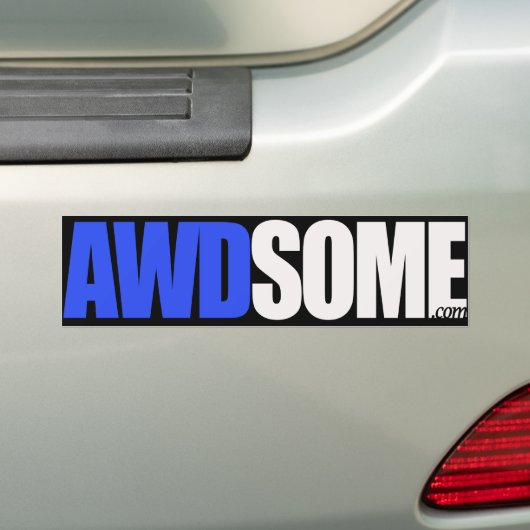 wazig blauw bumpersticker (Op auto)