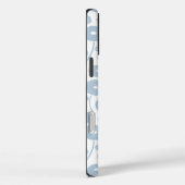 Wazig Bloem Herh Patroon Blauw op Wit Case-Mate iPhone Case (Achterkant / Rechts)