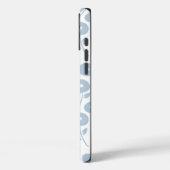 Wazig Bloem Herh Patroon Blauw op Wit Case-Mate iPhone Case (Achterkant / Links)