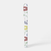 Wazig Bloem Herhaal Patroon Pastels op Wit iPhone Hoesje (Linkerkant)