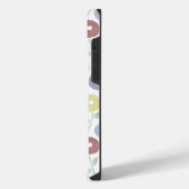 Wazig Bloem Herhaal Patroon Pastels op Wit iPhone Hoesje (Linkerkant)