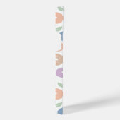 Wazig Bloem Herhaal Patroon Pastels op Wit iPhone Hoesje (Rechterkant)