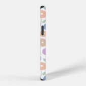 Wazig Bloem Herhalend Patroon Pastels op Wit iPhone Hoesje (Rechterkant)