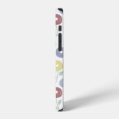 Wazig Bloem Herhalend Patroon Pastels op Wit iPhone Hoesje (Linkerkant)
