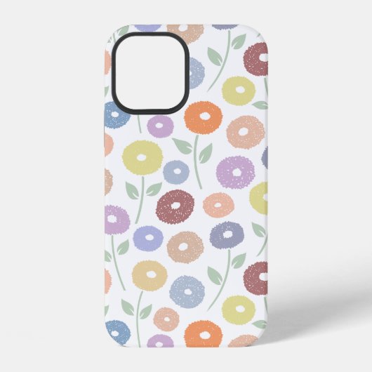 Wazig Bloem Herhalend Patroon Pastels op Wit iPhone Hoesje (Achterkant)