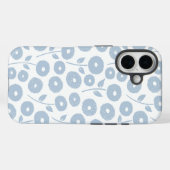 Wazig Bloem Herhalingspatroon Blauw op Wit Case-Mate iPhone Case (Achterkant (horizontaal))