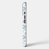 Wazig Bloem Herhalingspatroon Blauw op Wit Case-Mate iPhone Case (Achterkant / Links)