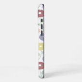 Wazig Bloem Herhalingspatroon Pastels op Wit iPhone Hoesje (Linkerkant)