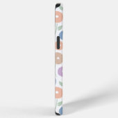 Wazig Bloem Herhalingspatroon Pastels op Wit iPhone Hoesje (Rechterkant)
