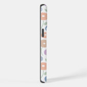 Wazig Bloem Herhalingspatroon Pastels op Wit iPhone Hoesje (Rechterkant)