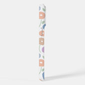 Wazig Bloem Herhalingspatroon Pastels op Wit iPhone Hoesje (Rechterkant)