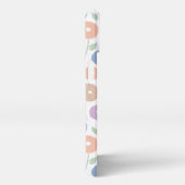 Wazig Bloem Herhalingspatroon Pastels op Wit iPhone Hoesje (Rechterkant)