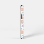 Wazig Bloem Herhalingspatroon Pastels op Wit iPhone Hoesje (Rechterkant)