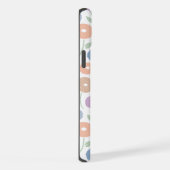 Wazig Bloem Herhalingspatroon Pastels op Wit iPhone Hoesje (Rechterkant)