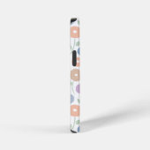 Wazig Bloem Herhalingspatroon Pastels op Wit iPhone Hoesje (Rechterkant)