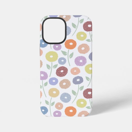 Wazig Bloem Herhalingspatroon Pastels op Wit iPhone Hoesje (Achterkant)