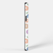 Wazig Bloem Herhalingspatroon Pastels op Wit iPhone Hoesje (Rechterkant)