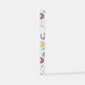 Wazig Bloem Herhalingspatroon Pastels op Wit iPhone Hoesje (Linkerkant)