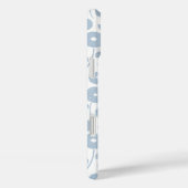Wazig Bloem Rpt Patroon Blauw op Wit Case-Mate iPhone Case (Achterkant / Rechts)
