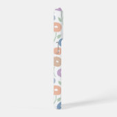 Wazig Bloem Rpt Patroon Pastels op Wit iPhone Hoesje (Rechterkant)