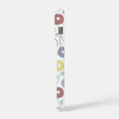Wazig Bloem Rpt Patroon Pastels op Wit iPhone Hoesje (Linkerkant)