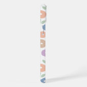Wazig Bloem Rpt Patroon Pastels op Wit iPhone Hoesje (Rechterkant)