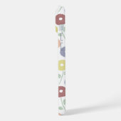 Wazig Bloem Rpt Patroon Pastels op Wit iPhone Hoesje (Linkerkant)
