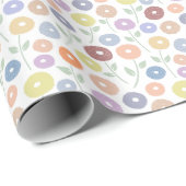 Wazig Bloemmotief Pastels Cadeaupapier (Rol Hoek)