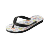 Wazig Bloemmotief Pastels op Wit Kinder Teenslippers (Schuin)