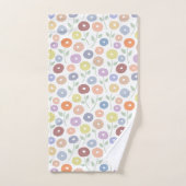 Wazig bloempatroon pasteltinten op wit bad handdoek (Handdoek)