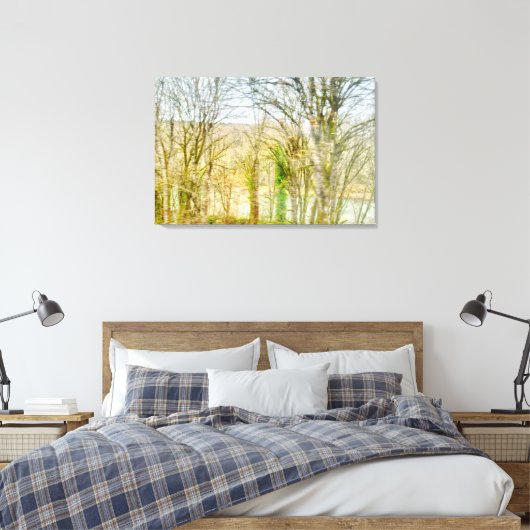 Wazig boslandschap met rivier canvas afdruk (Insitu (Slaapkamer))