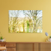 Wazig boslandschap met rivier canvas afdruk (Insitu (Woonkamer))