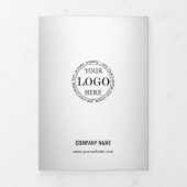 Wazig Grijs Achtergrond Aangepaste Logo prijslijst Drieluik Kaart (Cover)