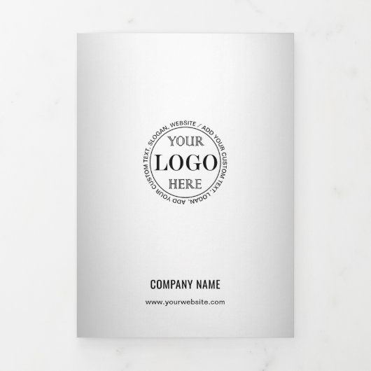 Wazig Grijs Achtergrond Aangepaste Logo prijslijst Drieluik Kaart (Cover)