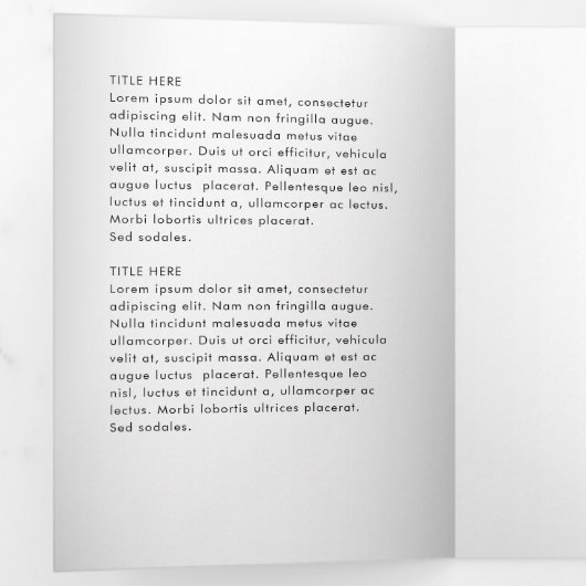 Wazig Grijs Achtergrond Aangepaste Logo prijslijst Drieluik Kaart (Binnenzijde eerst)