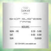 Wazig grijs Openingstijden Logo Business Raamsticker (Vel 3)