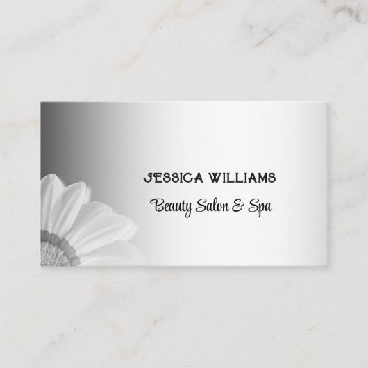 Wazig Grijze Achtergrond Wazig Gerbera Bloem Afsprakenkaartje (Voorkant)