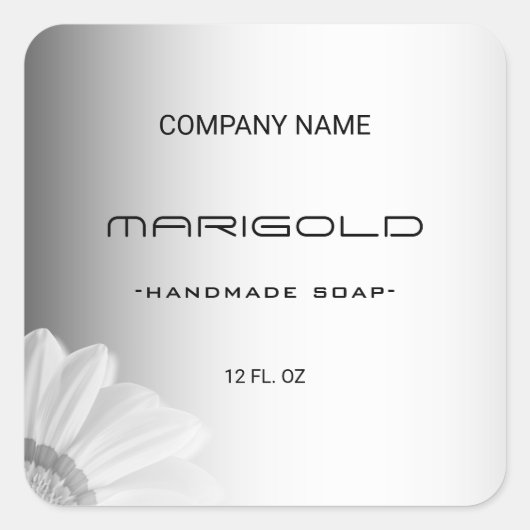 Wazig Grijze Achtergrond Wazig Gerbera Bloem Vierkante Sticker (Voorkant)