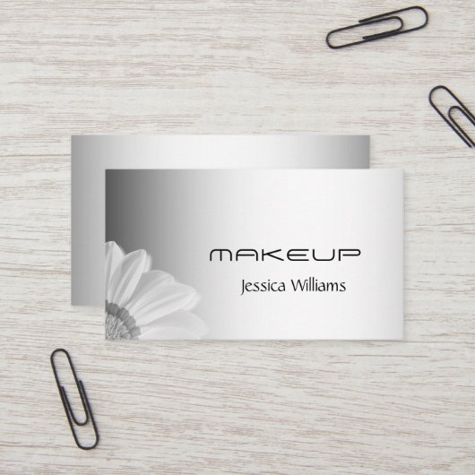 Wazig Grijze Achtergrond Wazig Gerbera Bloem Visitekaartje (Voorkant / Achterkant in situ)