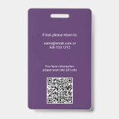 Wazig QR-code met personeelsfoto Badge (Achterkant)