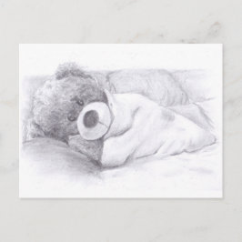 wazig, slaperig teddybeer briefkaart