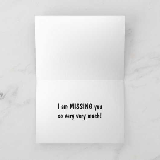 WAZIG ZIEN OMDAT **IK JE MIS** ARME EZEL KAART (Binnen)